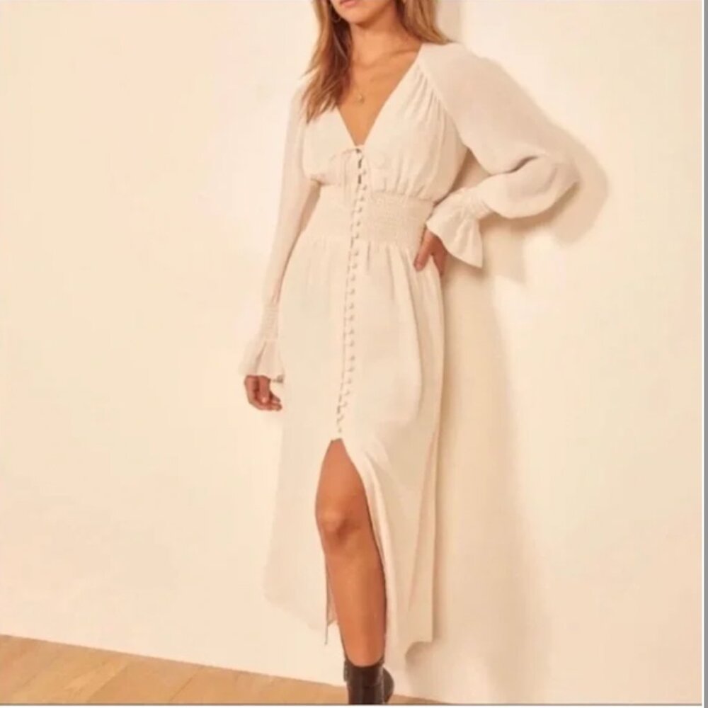 Reformation Fia Dress in cream